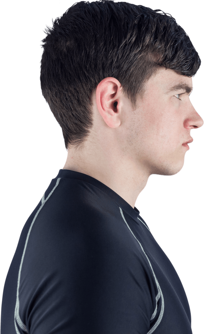 Transparent Profile Portrait of Determined Rugby Player