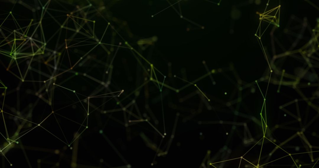 Digital Network Nodes with Connecting Lines on Dark Background