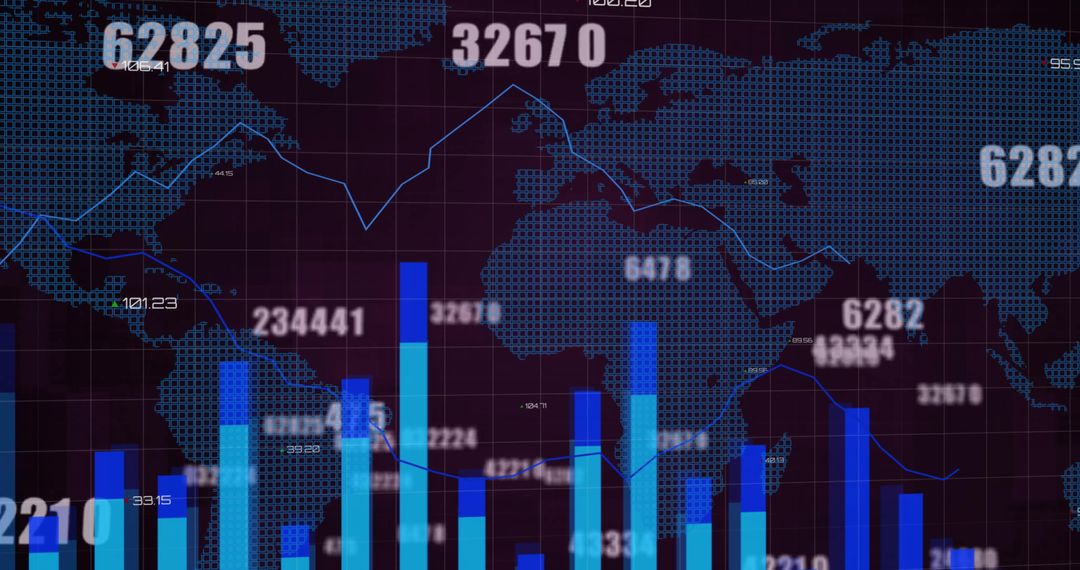 Digital Data Visualization on Global World Map