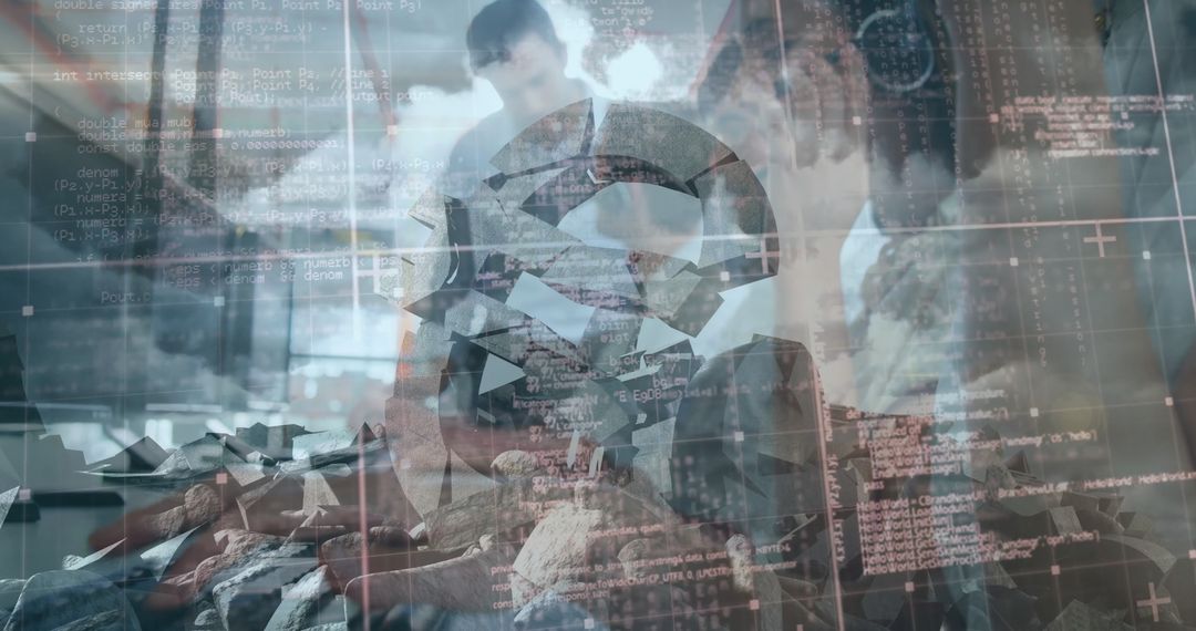 Multidisciplinary Researchers Analyzing Rock Samples with Data Visualization