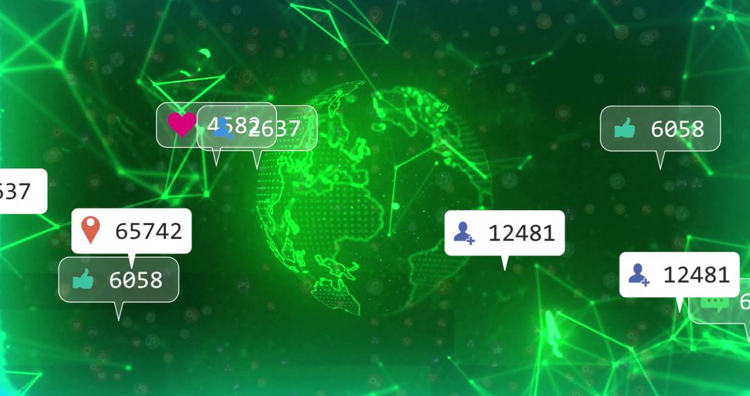Social Media Interactions on Digital Green Globe