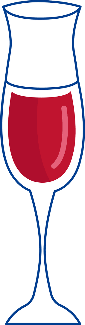 Tall Stemmed Glass of Red Liquid on Transparent Background