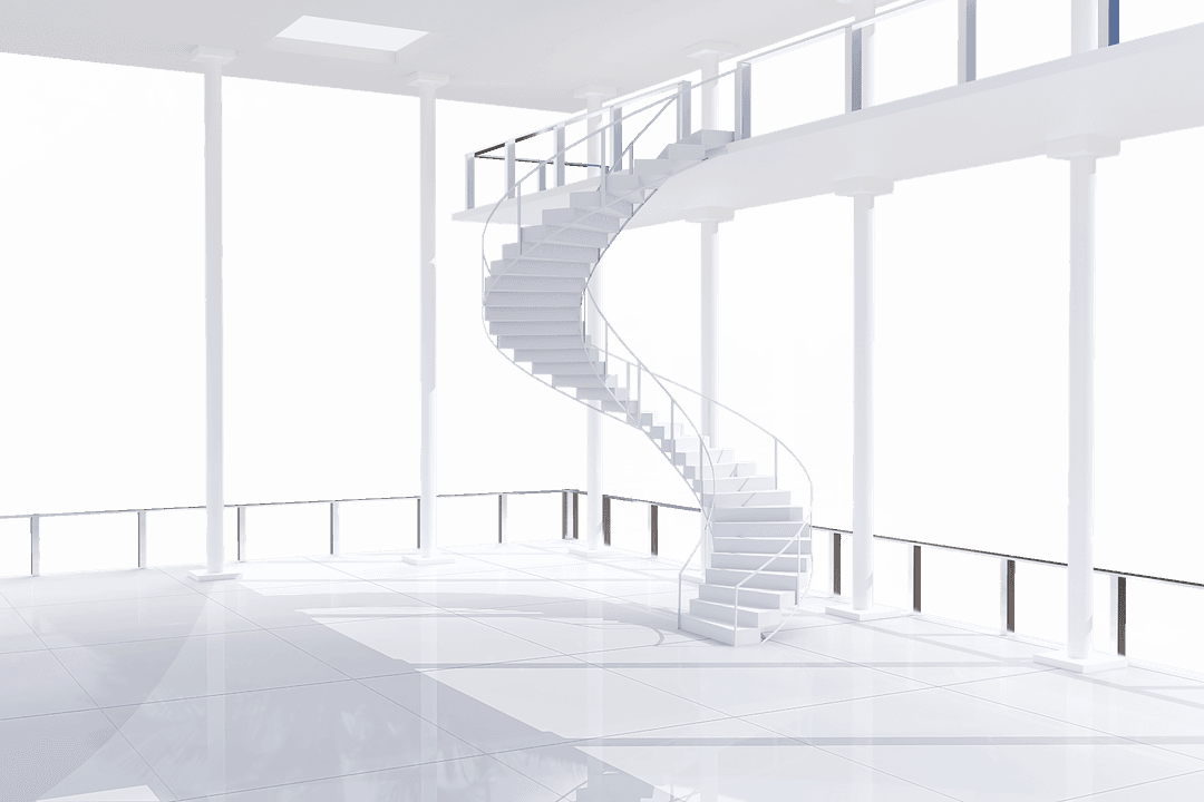 Elegant Spiral Staircase on Transparent Background