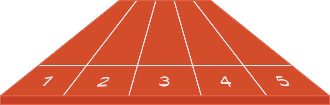 Five-Lane Track on Transparent Background Illustrating Competitive Edge