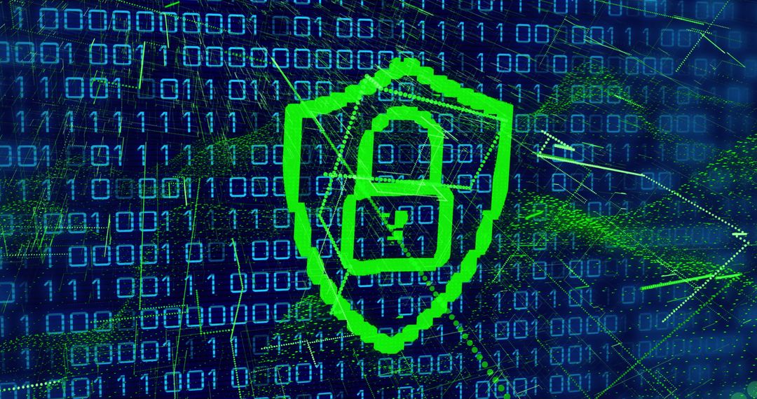 Digital Padlock Symbol on Binary Code Background for Cybersecurity - Free Images, Stock Photos and Pictures on Pikwizard.com