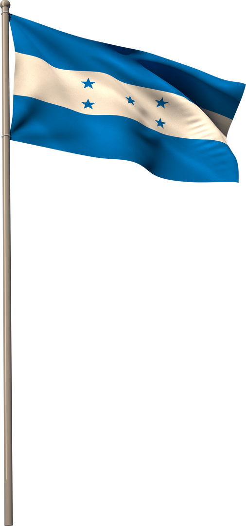 Honduras National Flag on Pole Transparent Background - Download Free Stock Images Pikwizard.com