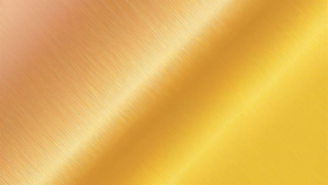 Brushed Gold Metal Reflecting Diagonal Highlight with Linear Grain Texture