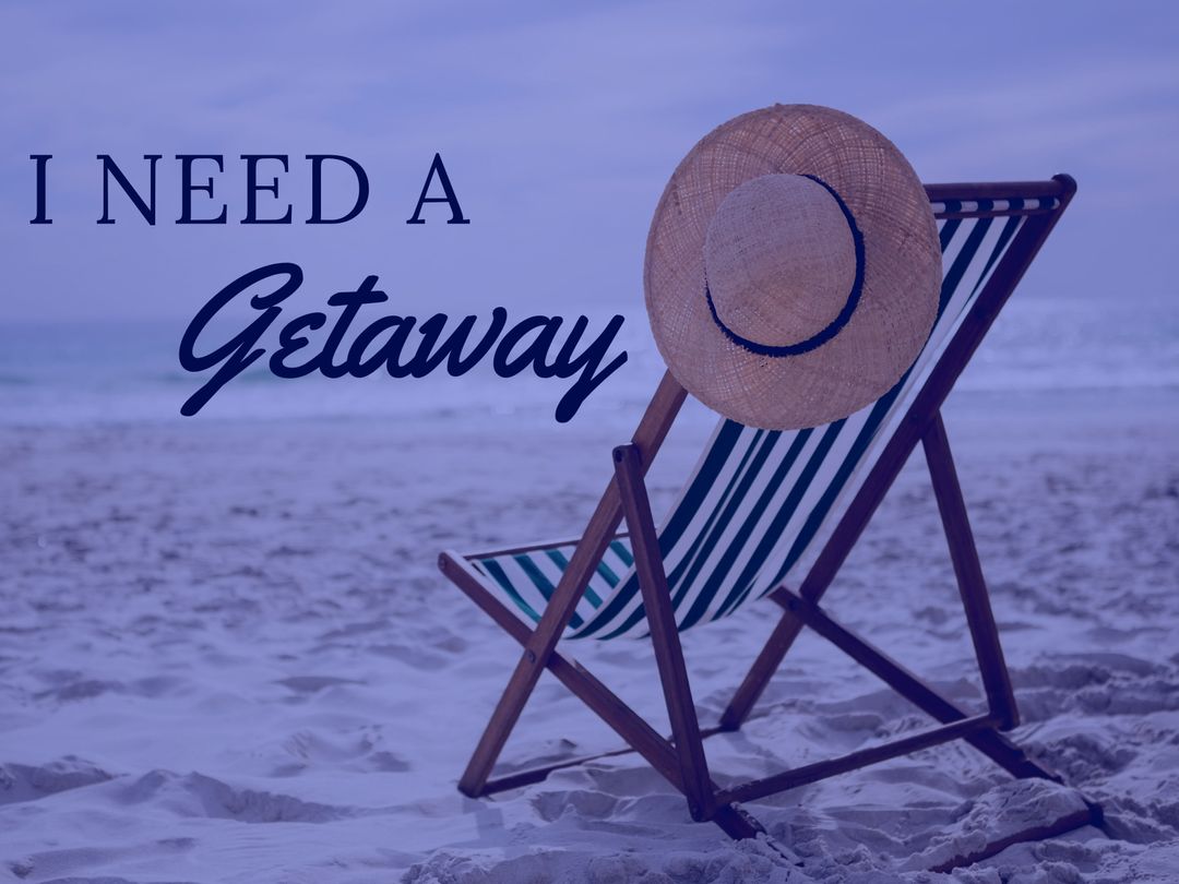 Serene Beach Scene with Deck Chair and Sun Hat for Relaxation