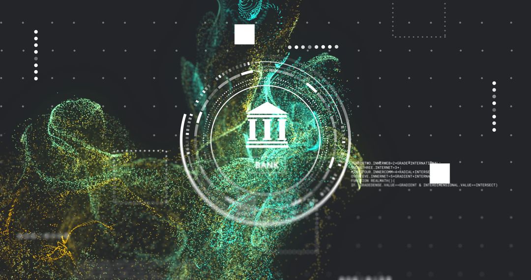 Futuristic Financial Data Processing Symbol with Connections