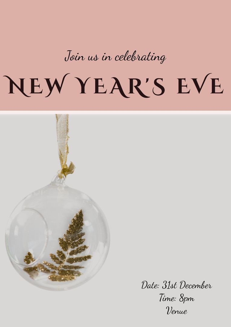 Elegant New Year's Eve Invitation with Glass Bauble