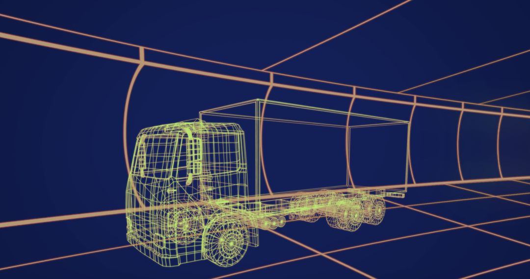 Digital Wireframe of Truck with Holographic Grid, Advanced 3D Design Concept - Free Images, Stock Photos and Pictures on Pikwizard.com