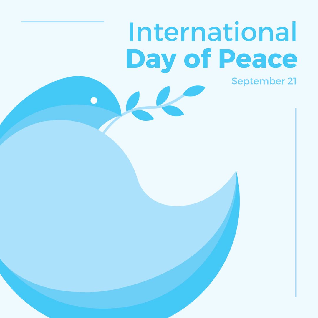 International Day of Peace Illustration with Dove Holding Olive Branch - Download Free Stock Templates Pikwizard.com