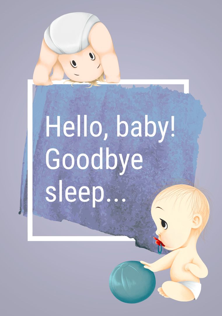 New Parenthood Celebration with Humorous Baby Illustration - Download Free Stock Templates Pikwizard.com