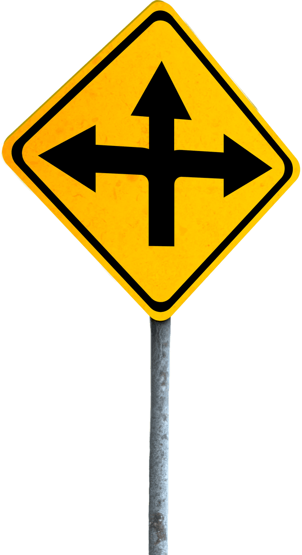 Yellow Road Sign Arrow Symbol on Transparent Background - Download Free Stock Images Pikwizard.com