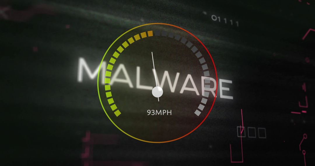 Digital Speedometer Displaying Malware Alert