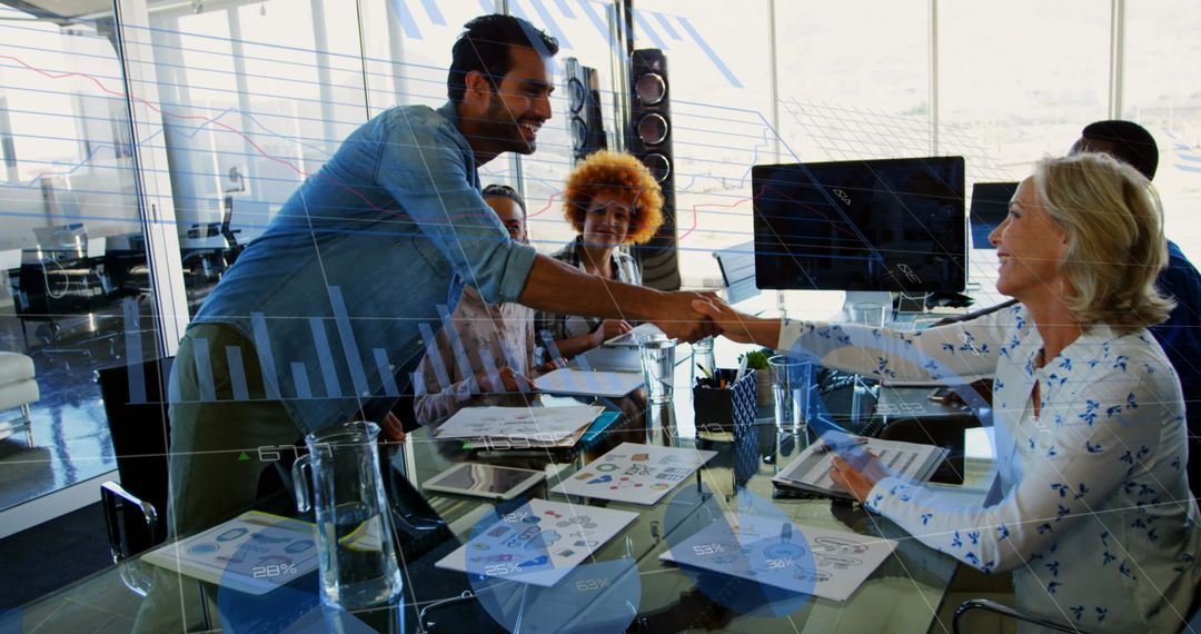 Global Finance and Business Team Collaborating in Modern Office