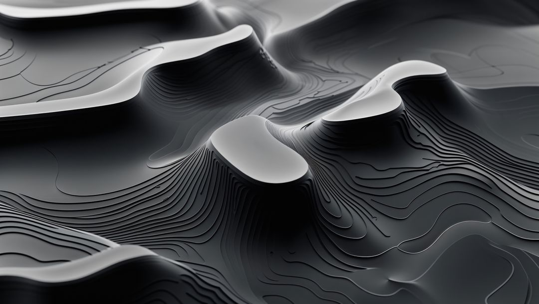 Abstract Topography of Sculpted Hills in Virtual Landscape
