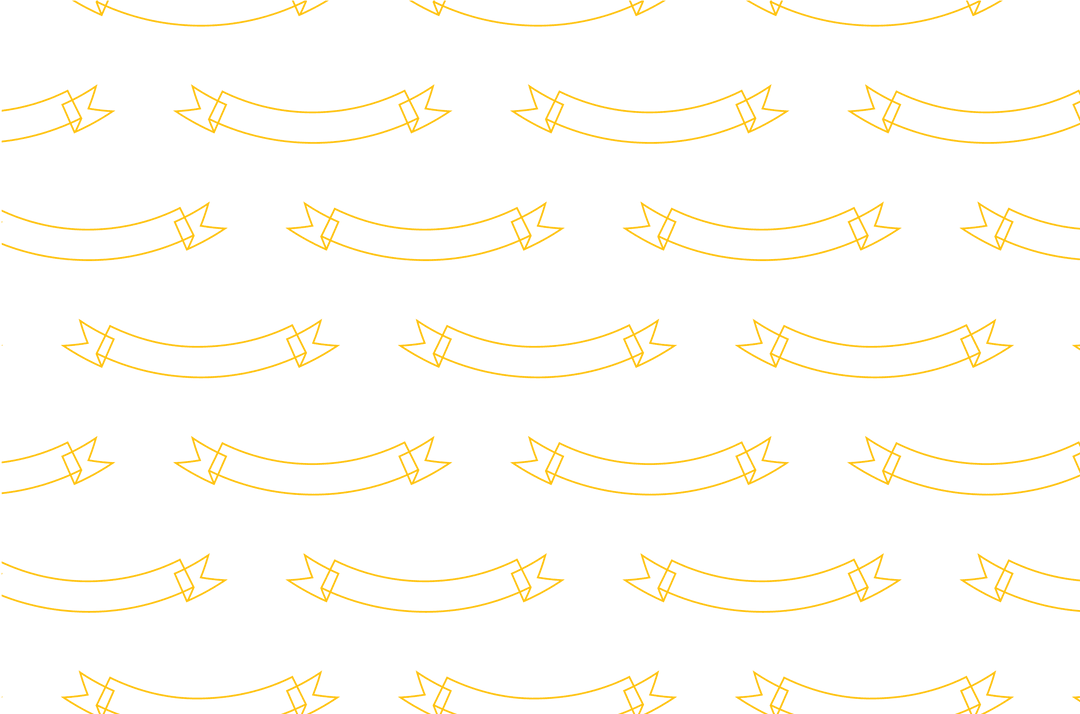 Seamless Yellow Ribbon Banner Pattern on Transparent Background