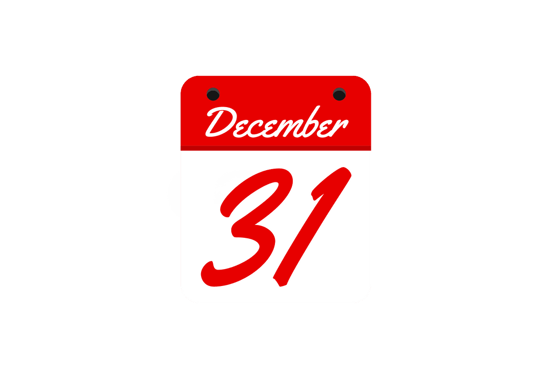 December 31 Calendar Card On Transparent Background Vector Art