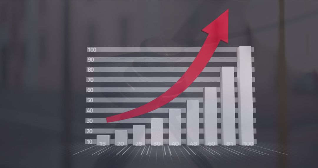 Rising Bar Graph Against Digital Background Forecasts Economic Growth