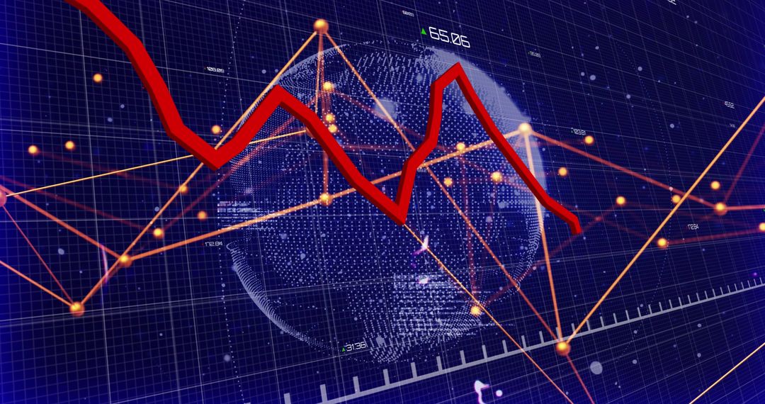 Digital Network Showing Global Data Trends and Analysis