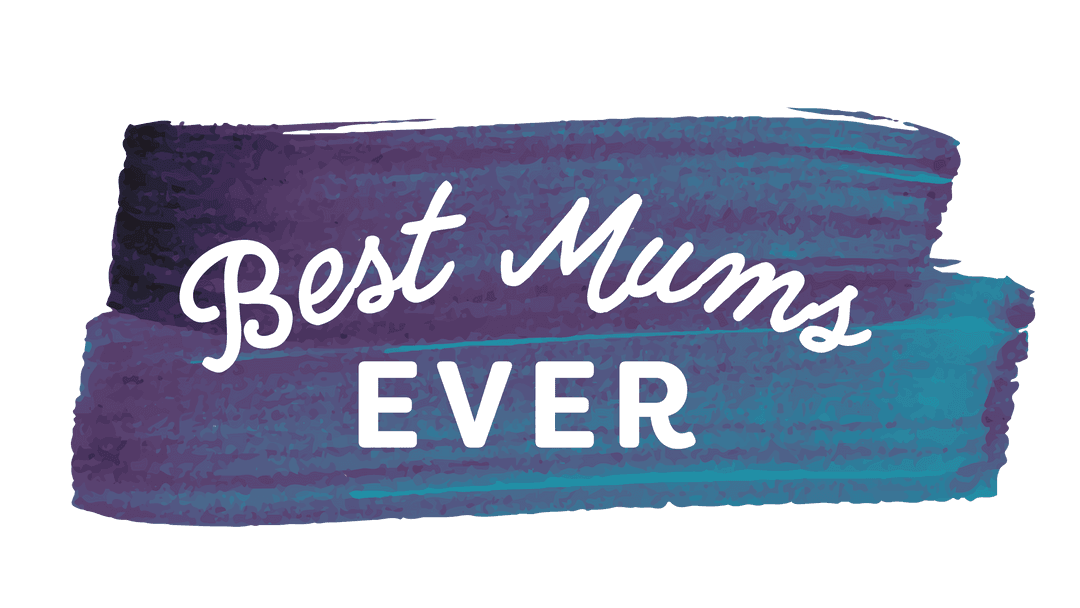 Best Mums Ever Text on Blue Painted Strip, Transparent Background