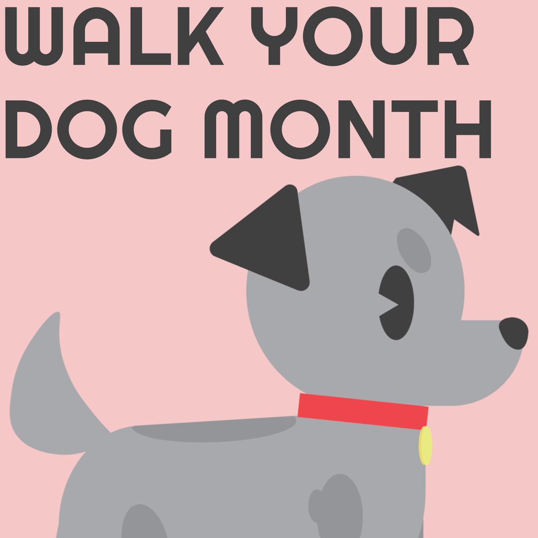 Cute Dog Illustration Celebrating Walk Your Dog Month