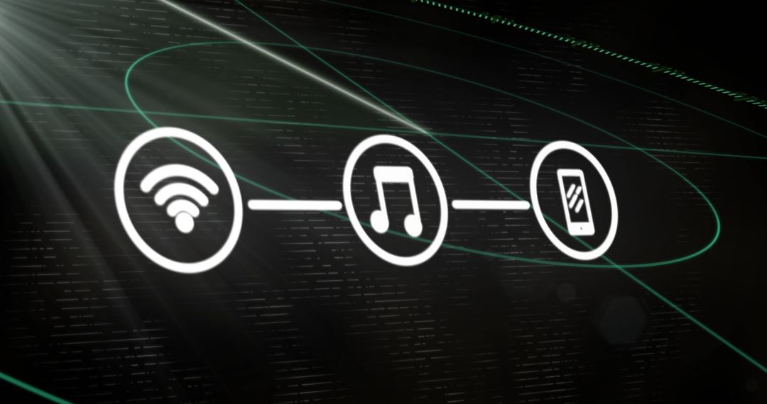 Digital Connectivity Concept with Music Streaming Icons