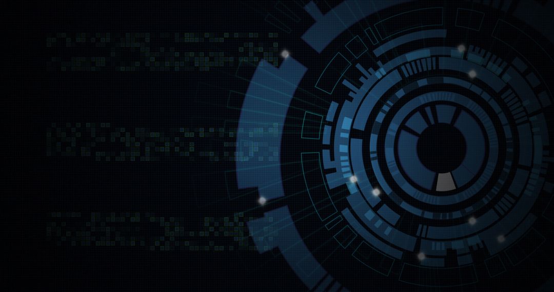 Futuristic Digital Interface with Moving Circles