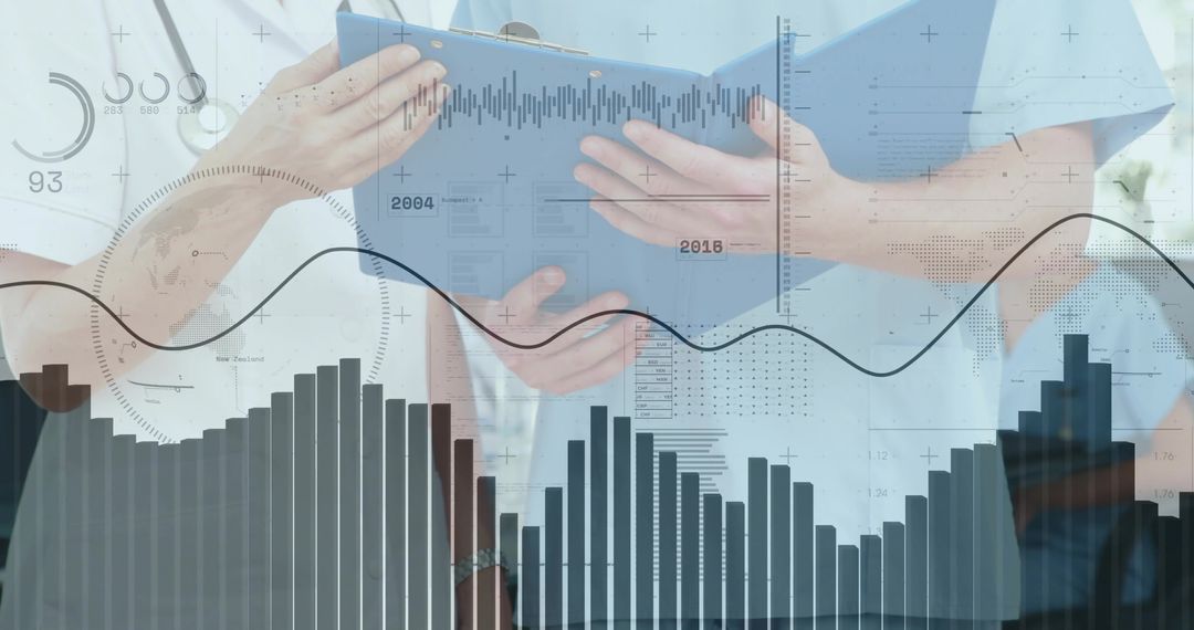 Medical Professionals Analyzing Data with Digital Charts