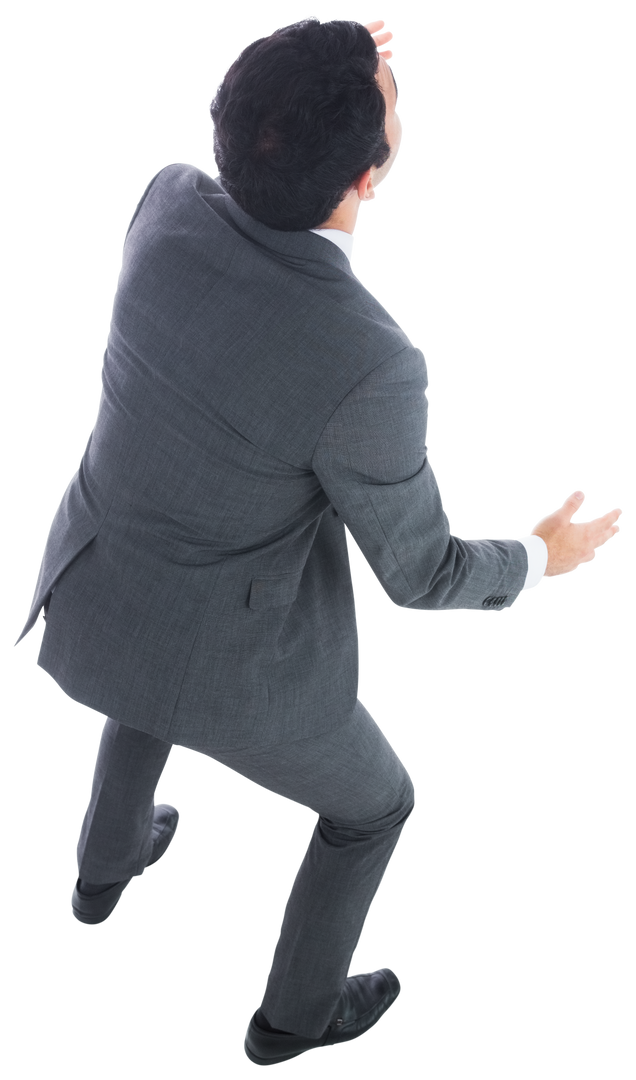 Transparent Back View Businessman Holding Object Isolated - Download Free Stock Images Pikwizard.com