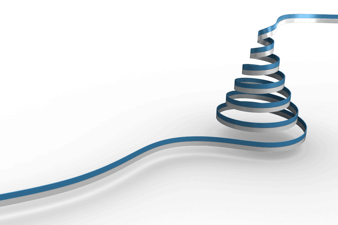 Digital Christmas Tree with Spiral Ribbon Lug Transparent