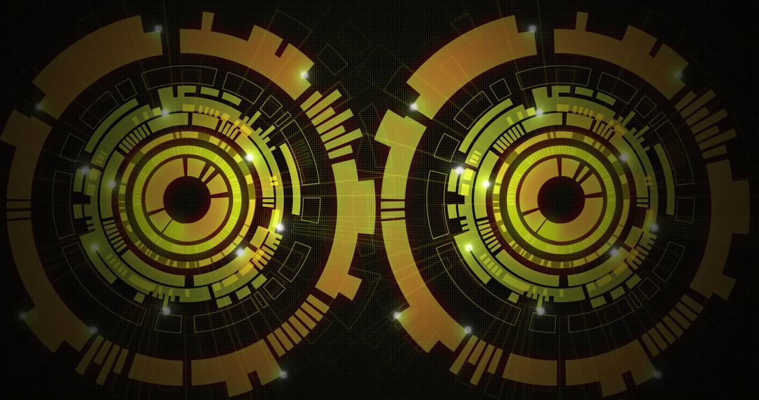 Futuristic Digital Interface with Circular Technology Patterns