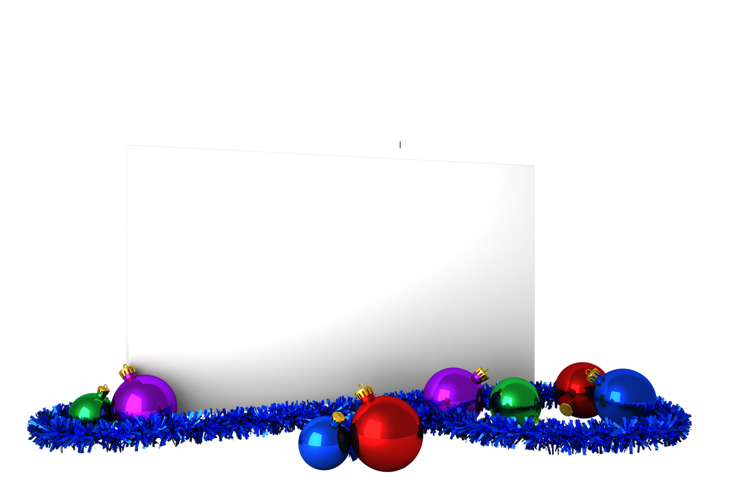 Christmas Transparent Poster Frame with Colorful Baubles and Festive Garlands - Download Free Stock Images Pikwizard.com