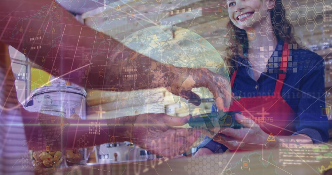 Seamless Digital Payment at Retail Checkout Counter with Global Elements