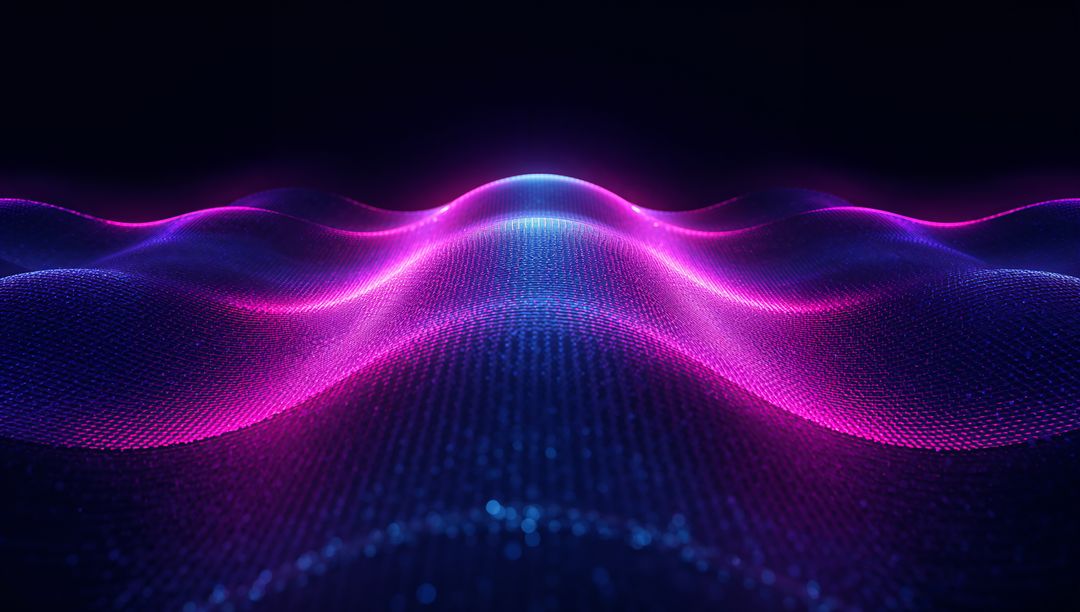 Futuristic Neon Mesh with Glowing Luminescent Particles