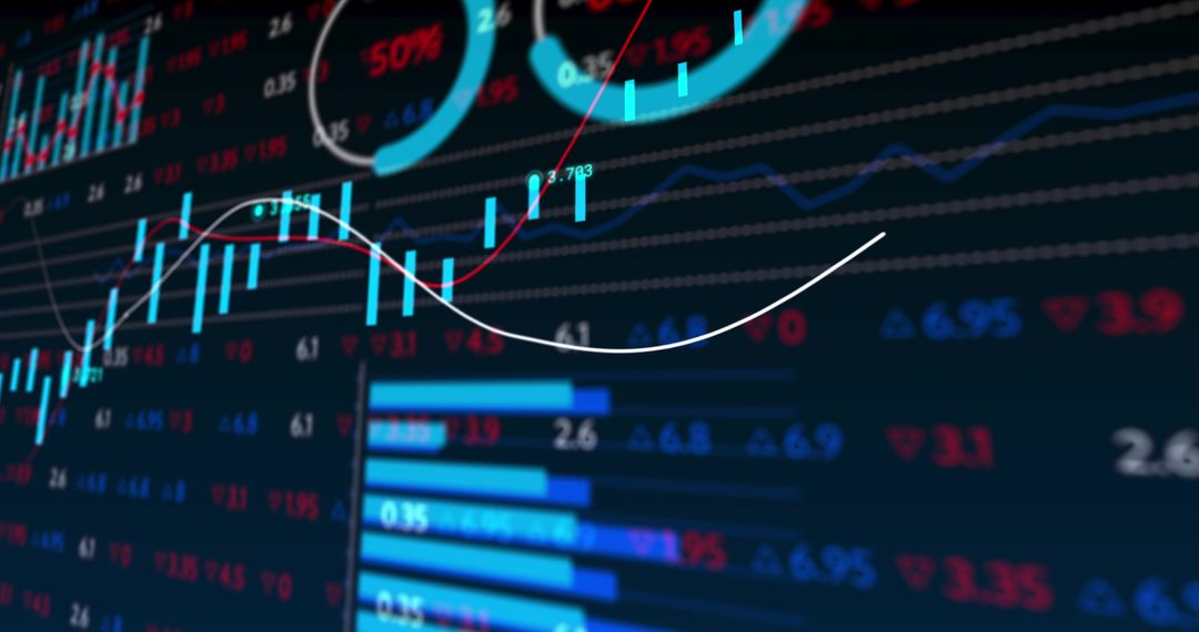 Dynamic Stock Market Ticker Against Code Background