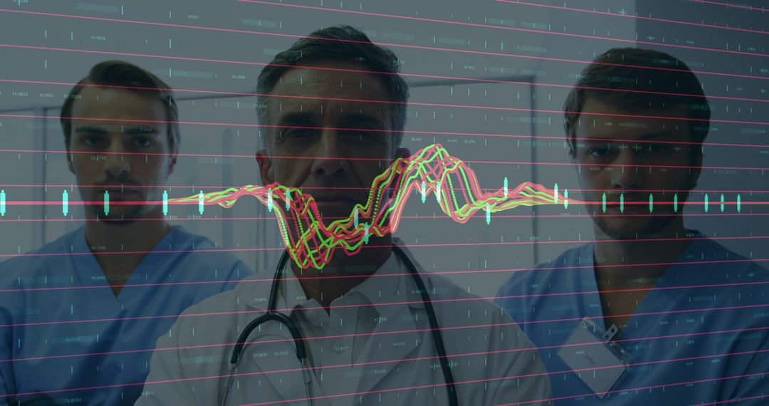 Doctors Analyzing Vitals on Modern Medical Display Screen