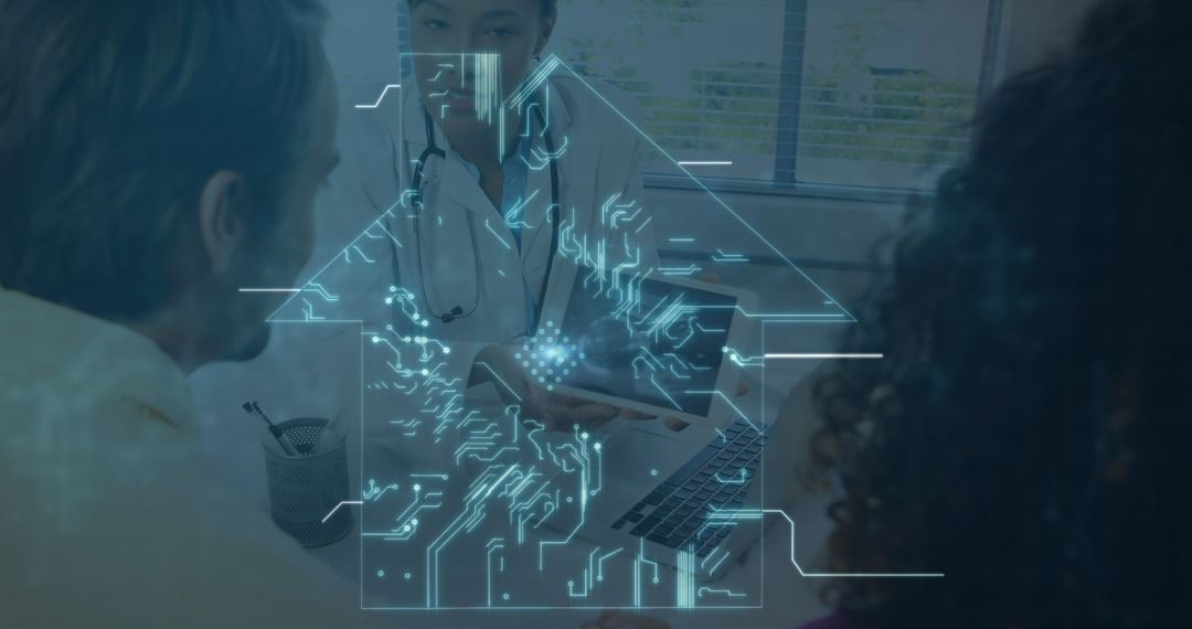 Digital Consultation with Doctor and Futuristic Interface