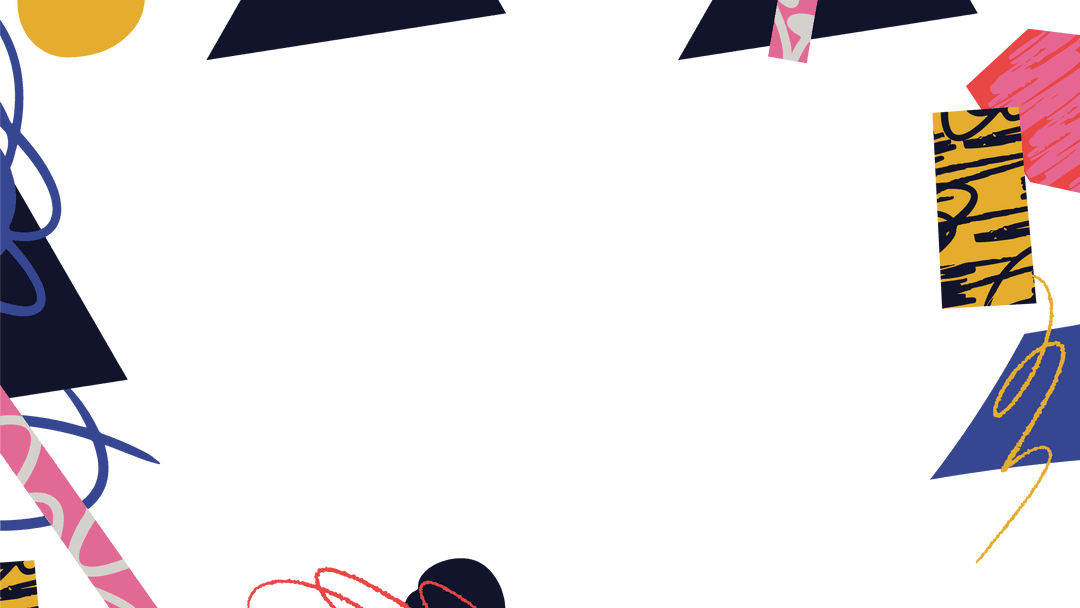 Modern Abstract Frame with Geometric Accents on Transparent Canvas