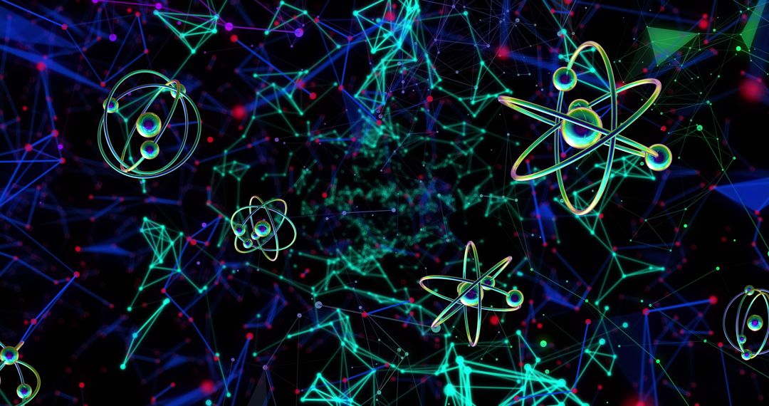 Colorful Digital Visualization of Atoms and Data Networks