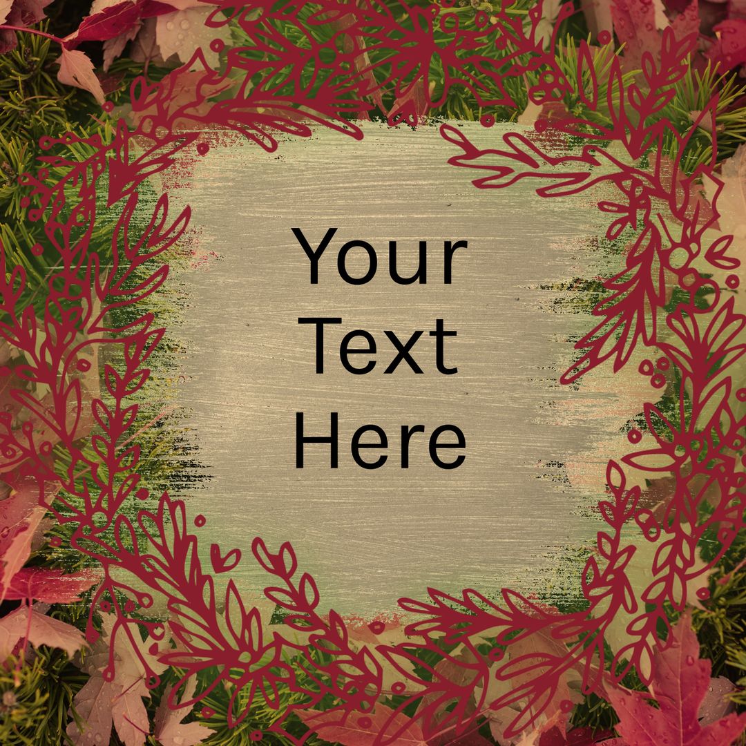 Autumn Foliage Frame with Customizable Text Space - Download Free Stock Images Pikwizard.com
