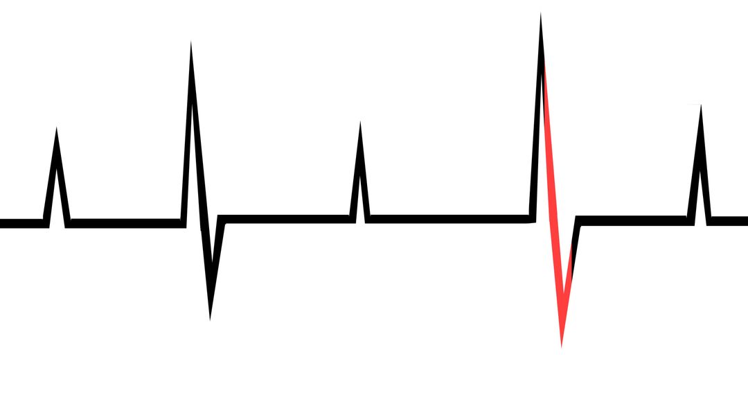 Illustration of pulse trace on white background, copy space - Free Images, Stock Photos and Pictures on Pikwizard.com