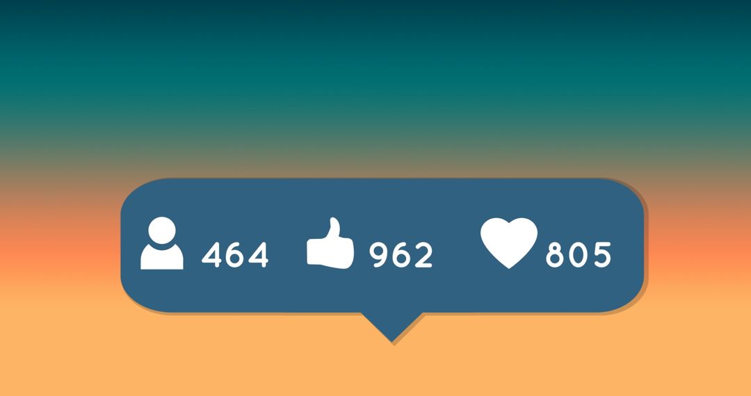 Social Media Interaction Icons with Gradient Background