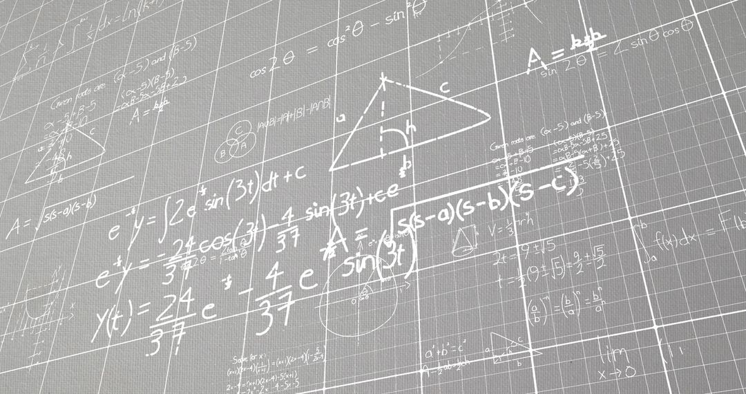Futuristic Mathematical Formulas on Grid Background
