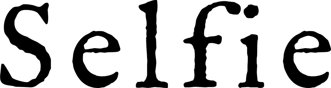 Selfie Text Isolated on Transparent Background Illustration