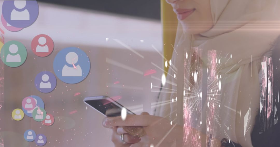 Digital Communication in Modern Business, Diverse Woman on Smartphone