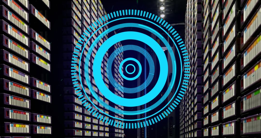 Digital Data Scanner in Modern Server Room