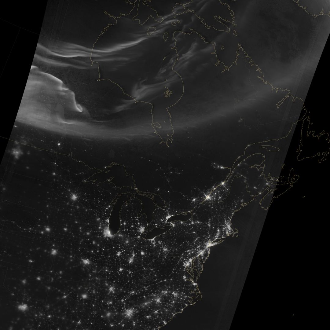 Aurora over North America - Free Images, Stock Photos and Pictures on Pikwizard.com