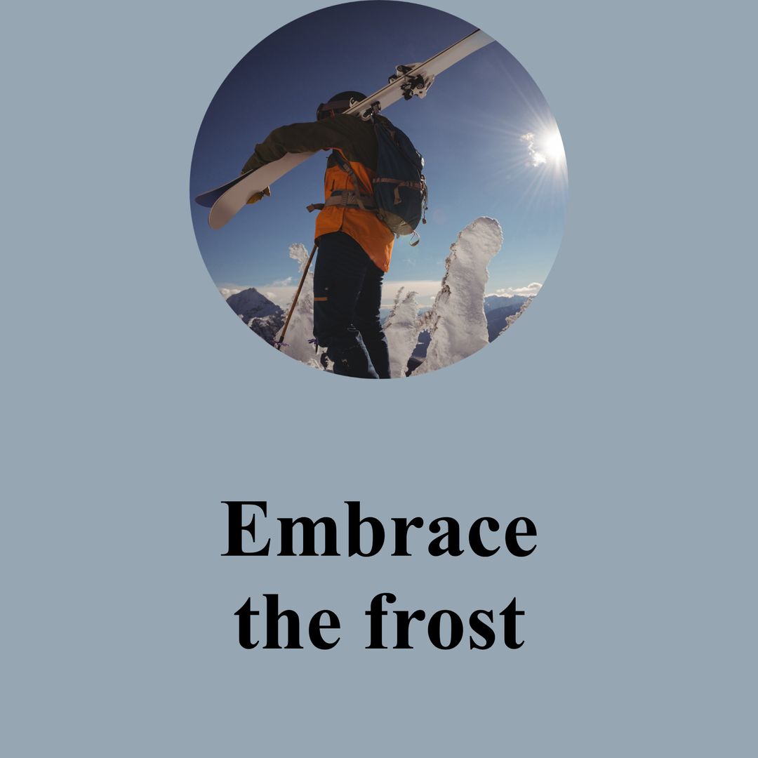 Mountain Adventure Skier with Skis Ready for Action